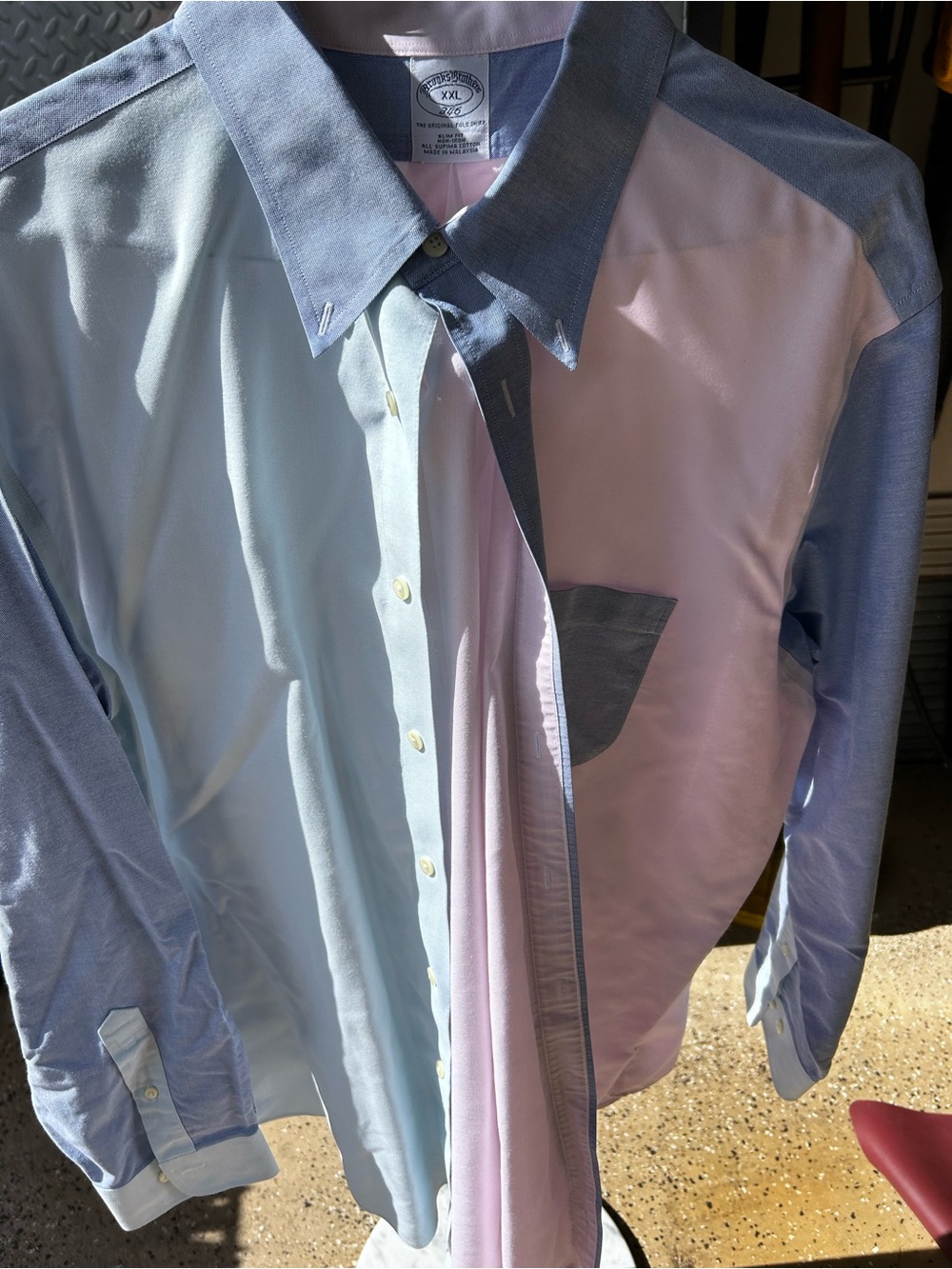 Brooks Brothers Two-Tone Light Blue and Pale Pink Dress Shirt